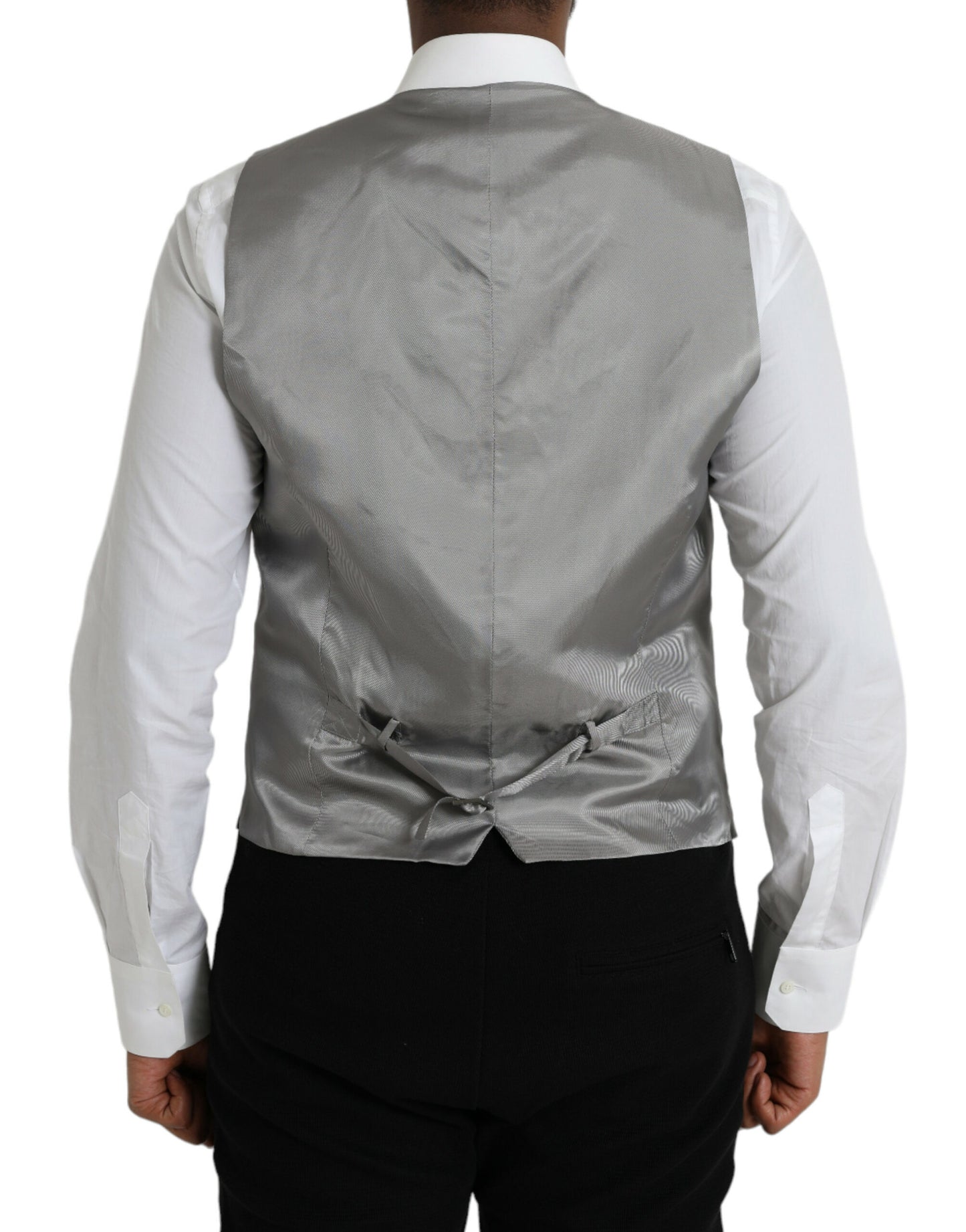 Gilet de soirée en laine gris clair Dolce & Gabbana