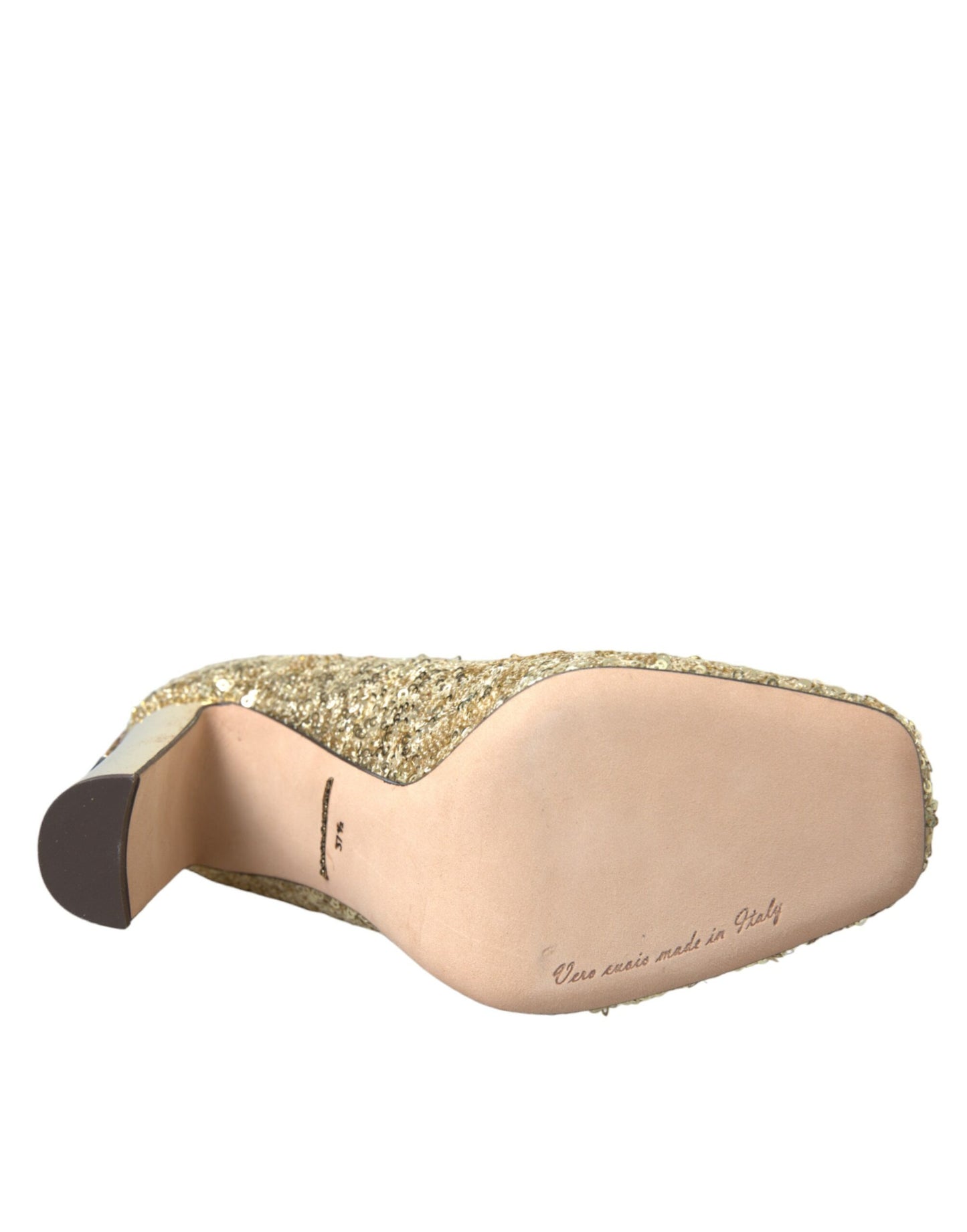 Escarpins à talons et paillettes dorées Dolce & Gabbana