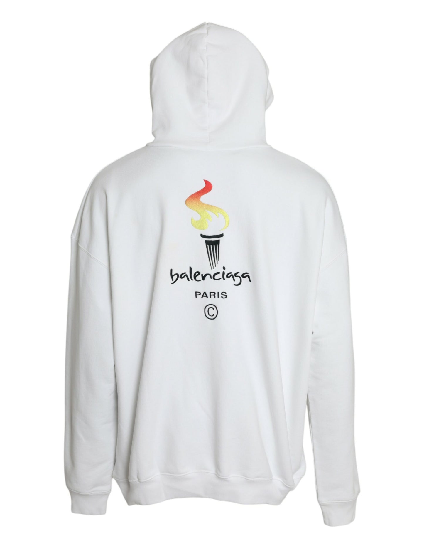 Balenciaga – Weißer Kapuzenpullover aus Baumwolle mit Logo