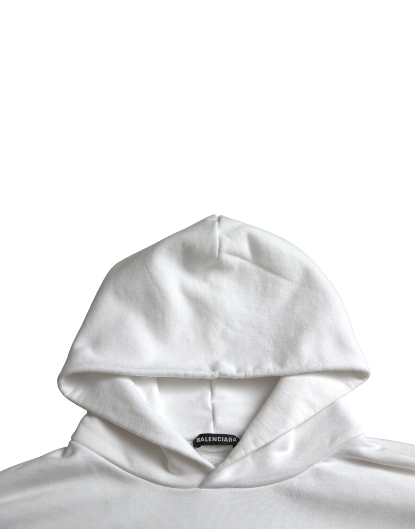 Balenciaga – Weißer Kapuzenpullover aus Baumwolle mit Logo