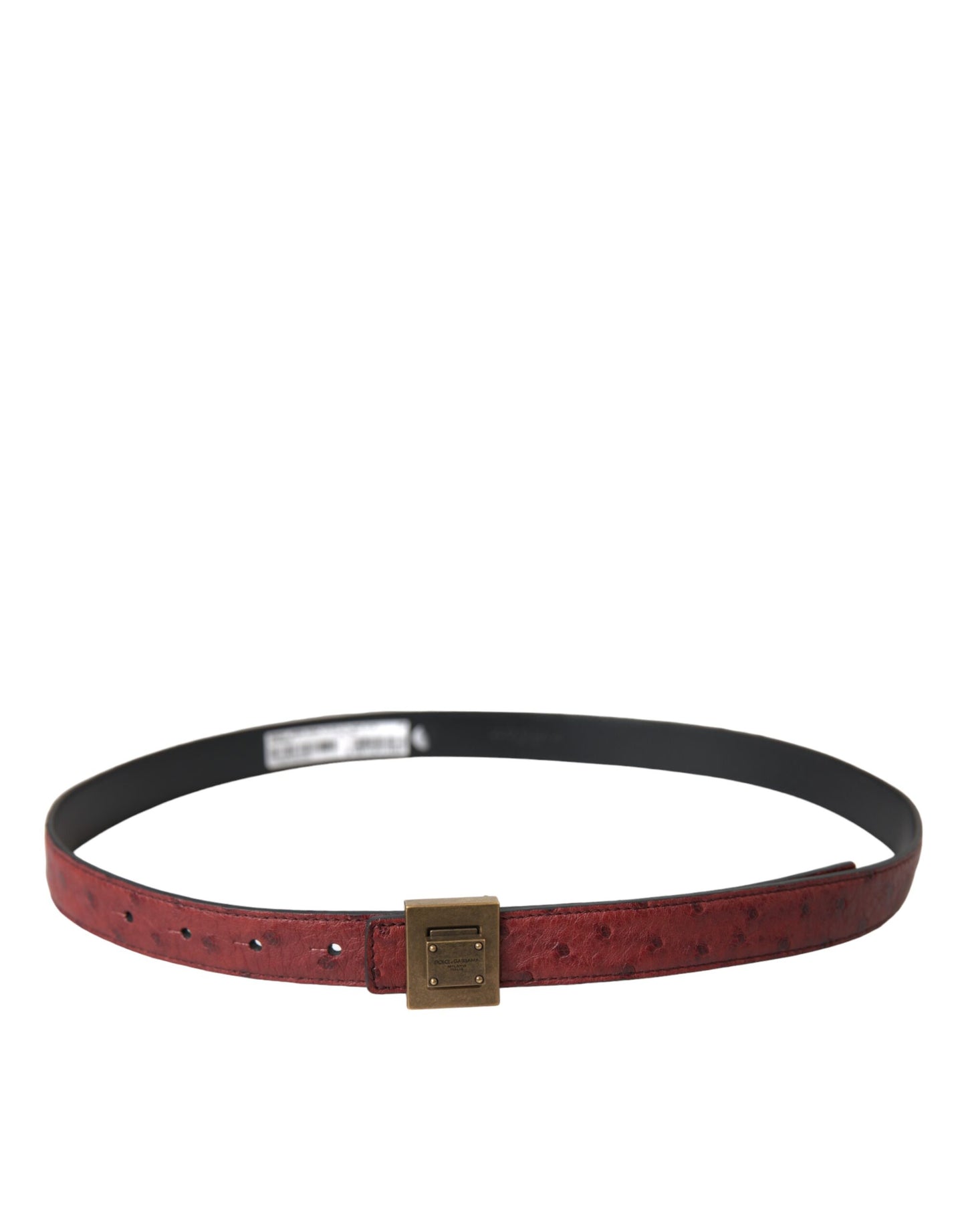 Ceinture Dolce & Gabbana en cuir marron avec boucle carrée en métal