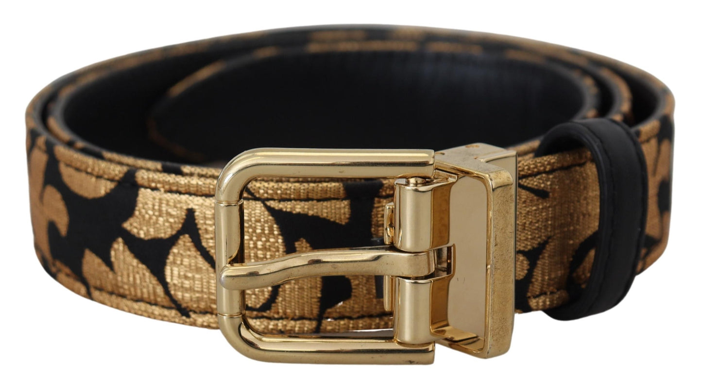 Ceinture à boucle logo en cuir jacquard multicolore Dolce & Gabbana