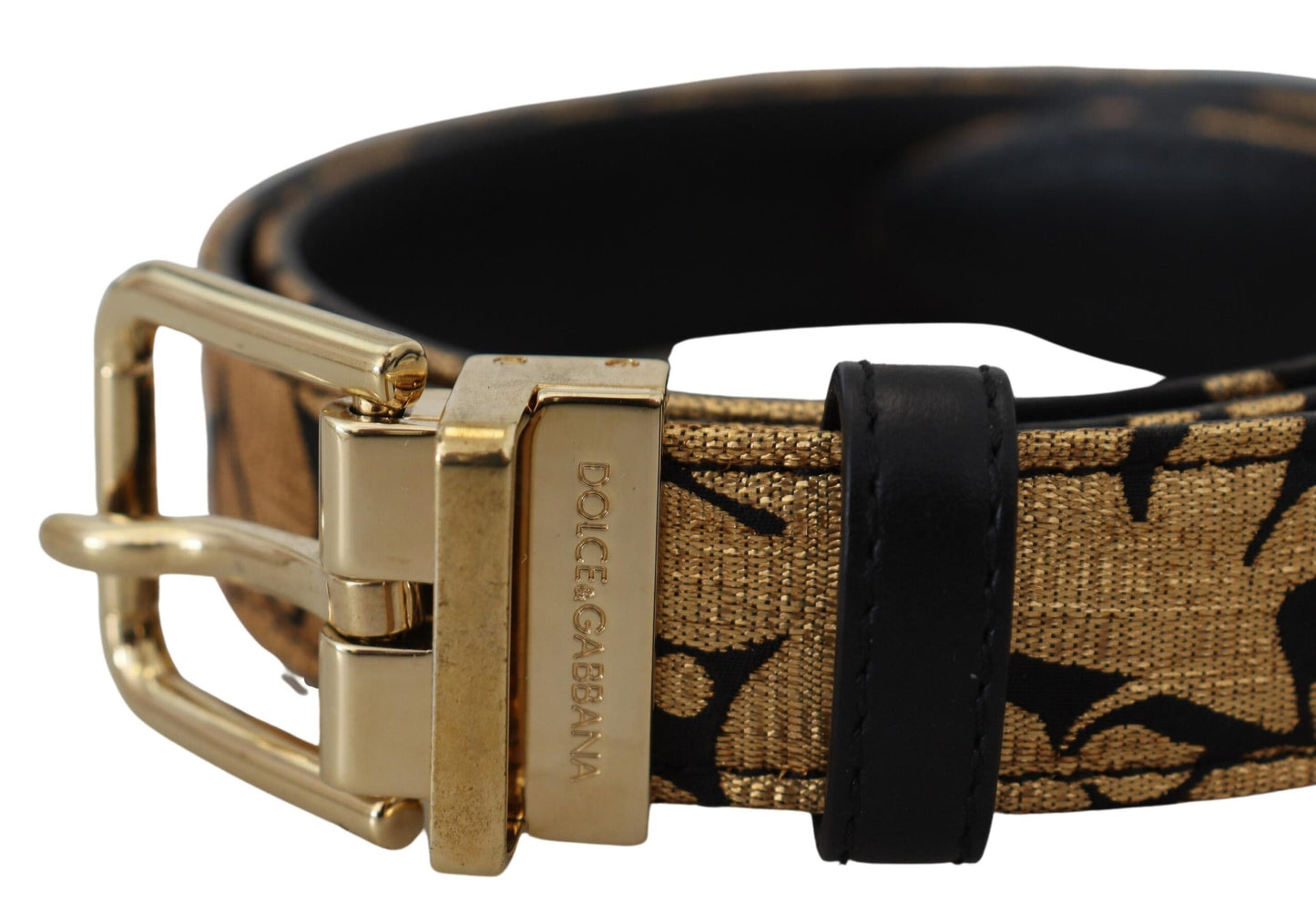 Ceinture à boucle logo en cuir jacquard multicolore Dolce & Gabbana