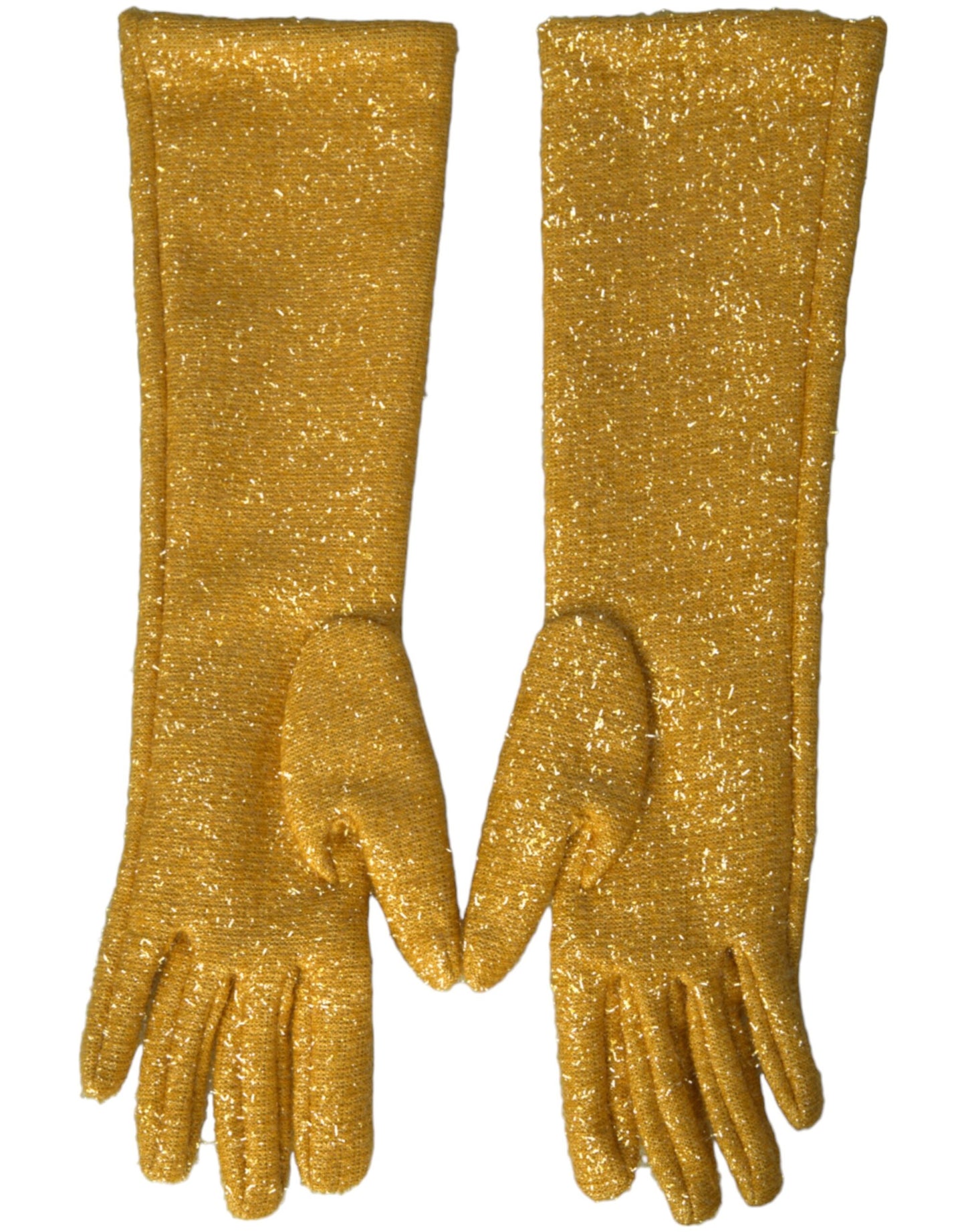 Gants mi-longs Dolce & Gabbana en lurex doré Fantasia
