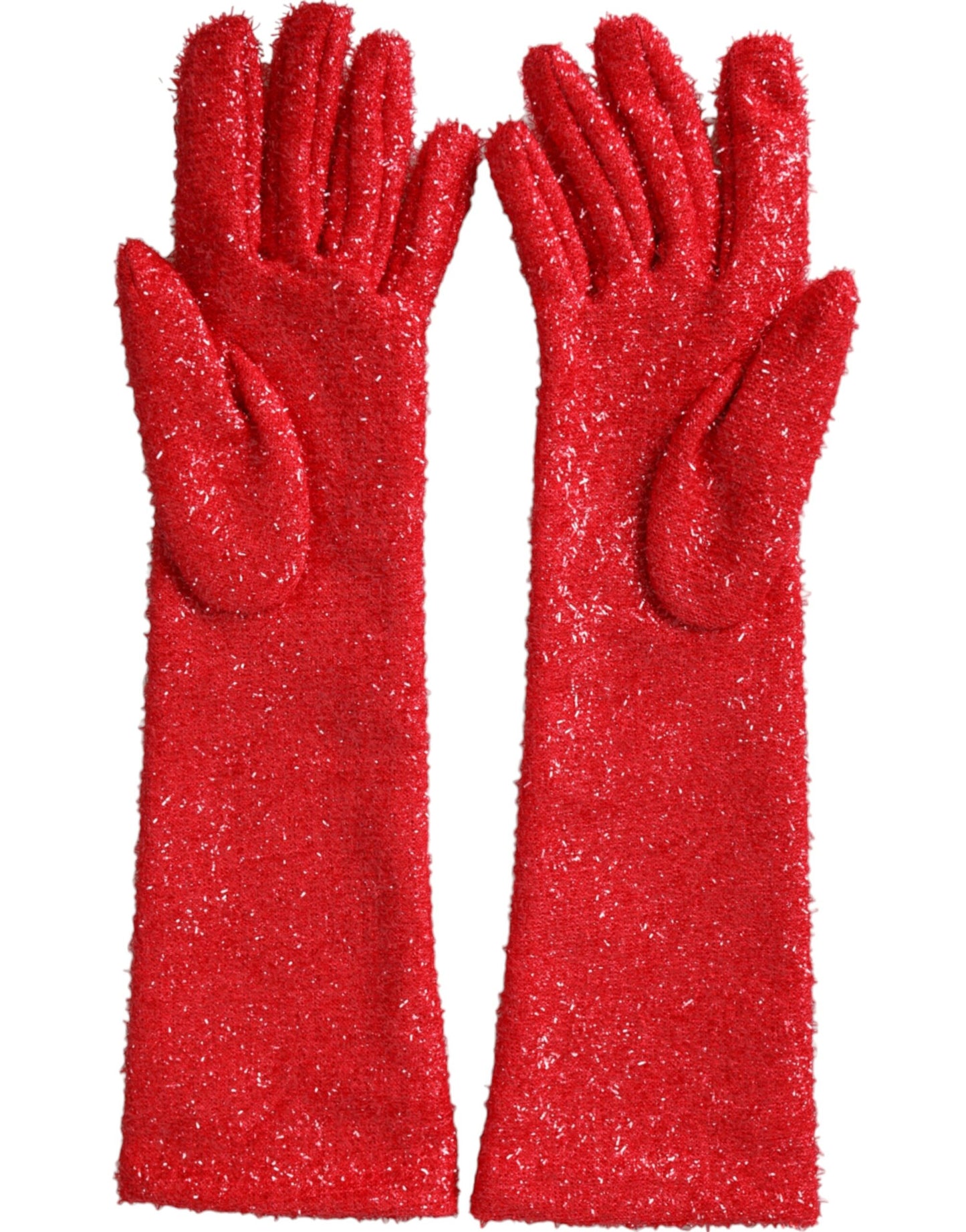 Gants mi-longs Dolce & Gabbana en lurex rouge Fantasia
