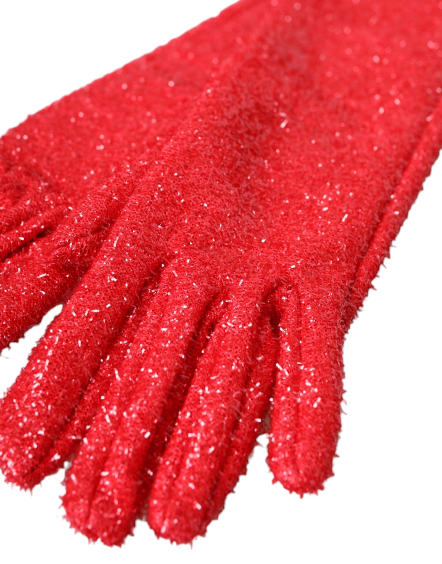 Gants mi-longs Dolce & Gabbana en lurex rouge Fantasia