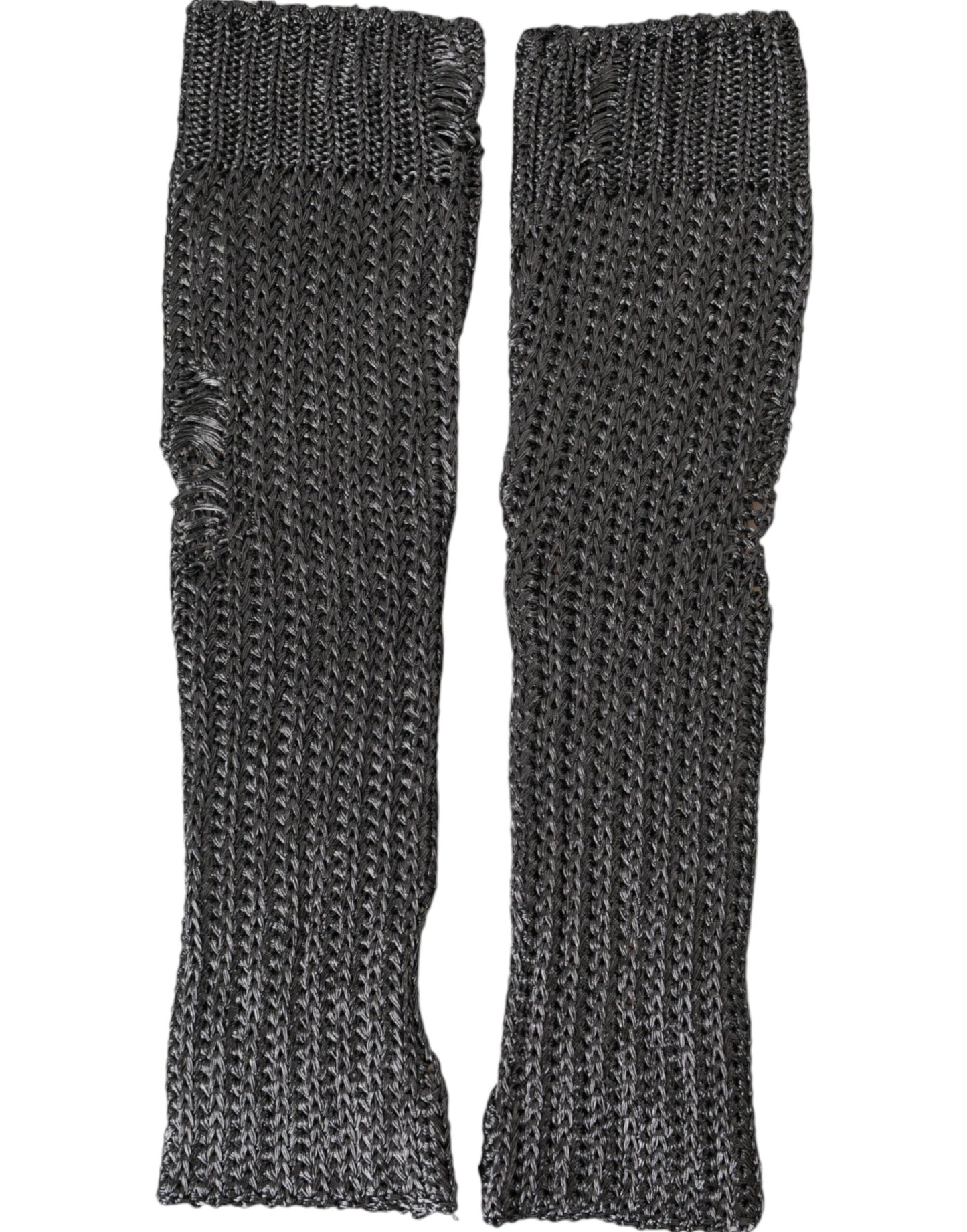 Gants sans doigts en tricot de viscose gris Dolce & Gabbana