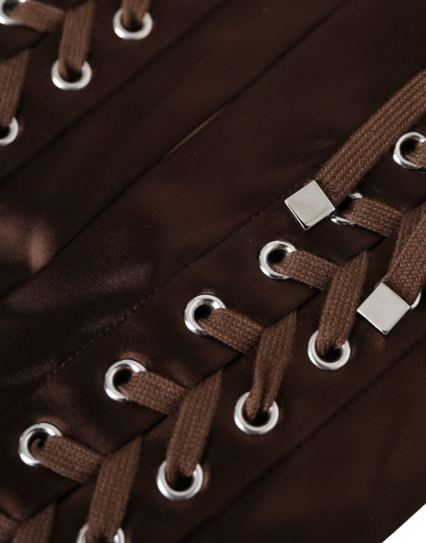 Gants sans doigts à lacets en acétate marron Dolce & Gabbana