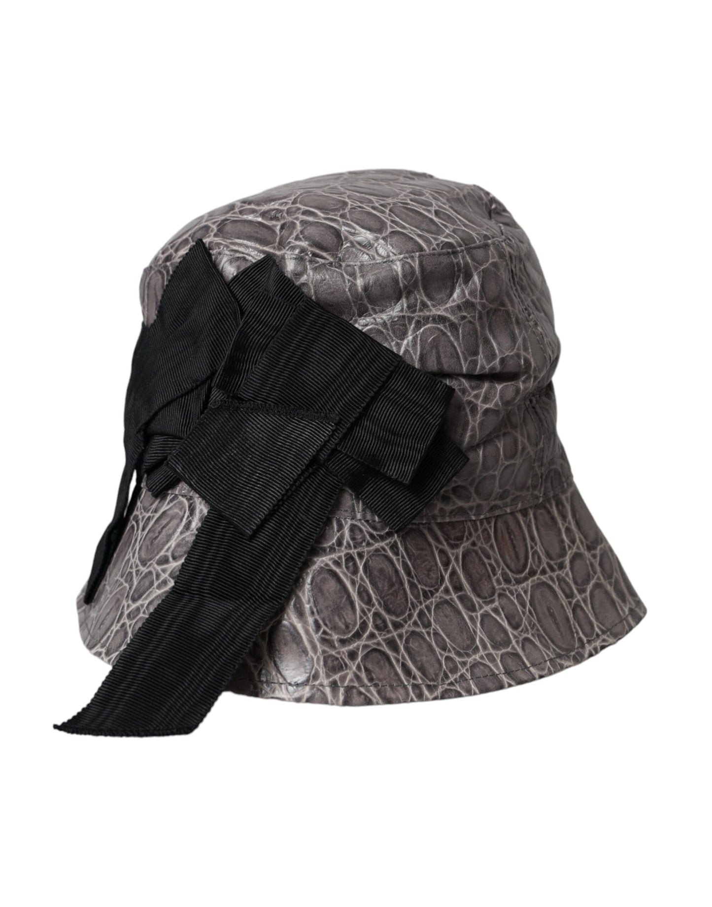 Bob en cuir à motifs noir et gris Dolce & Gabbana