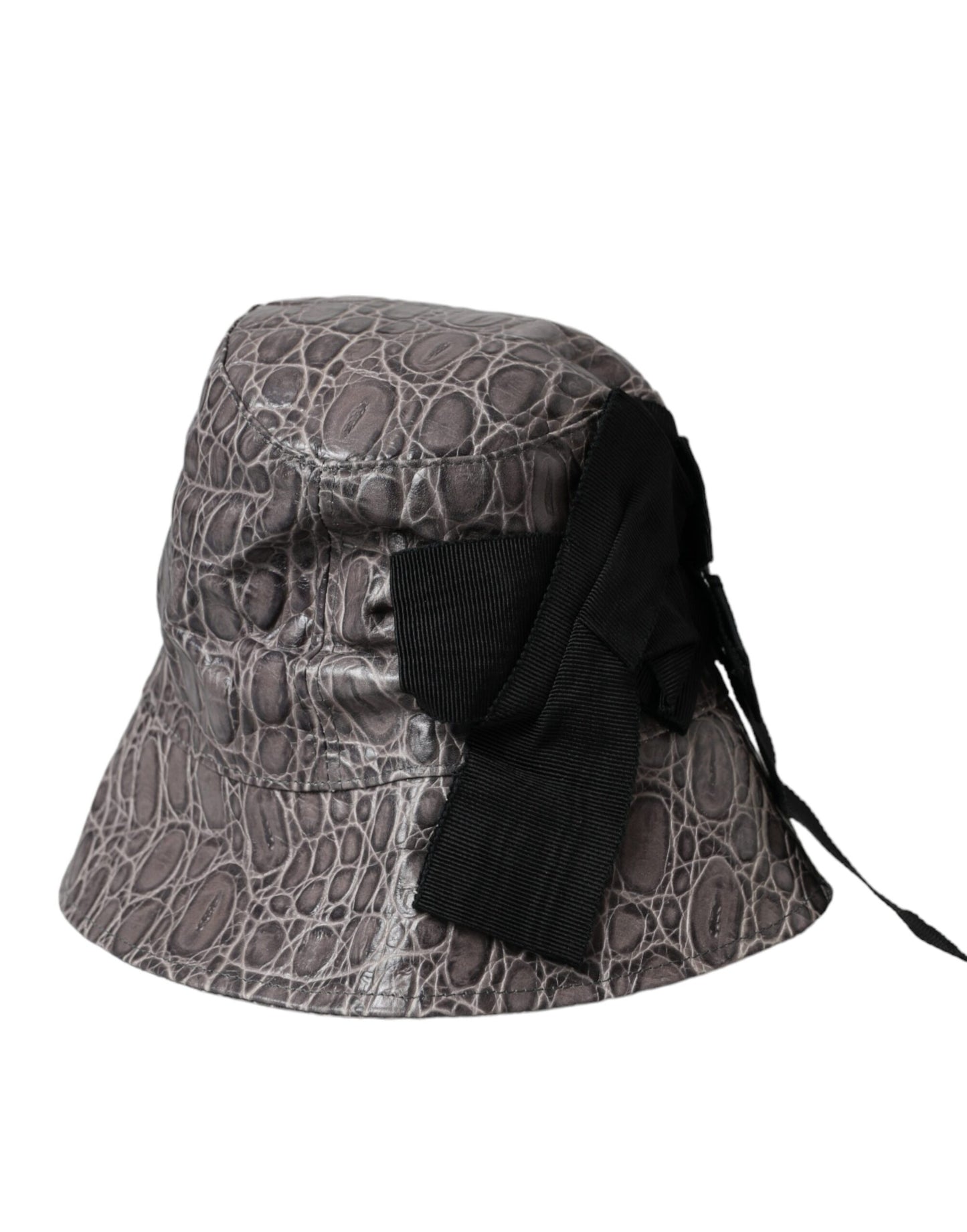 Bob en cuir à motifs noir et gris Dolce & Gabbana
