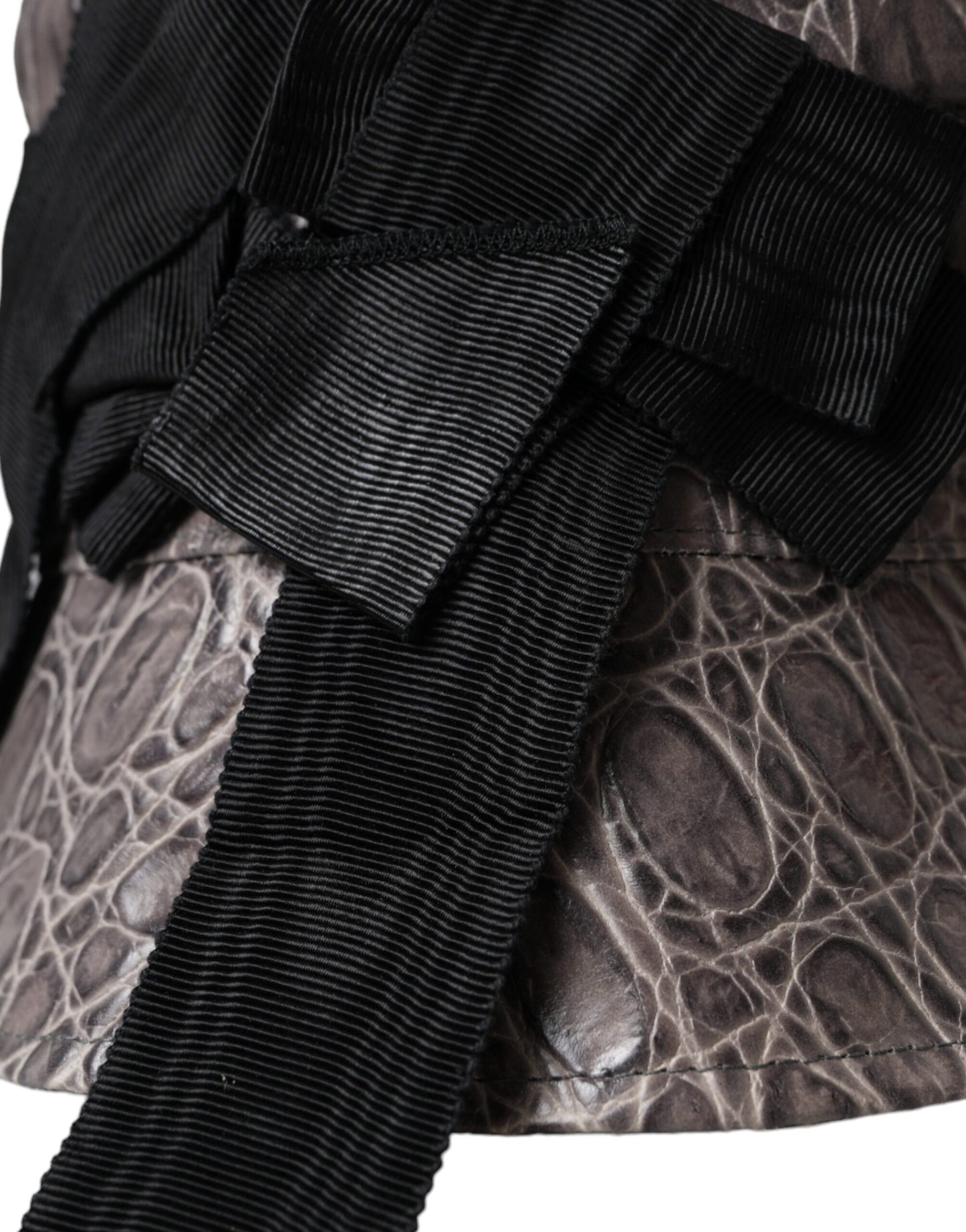 Bob en cuir à motifs noir et gris Dolce & Gabbana