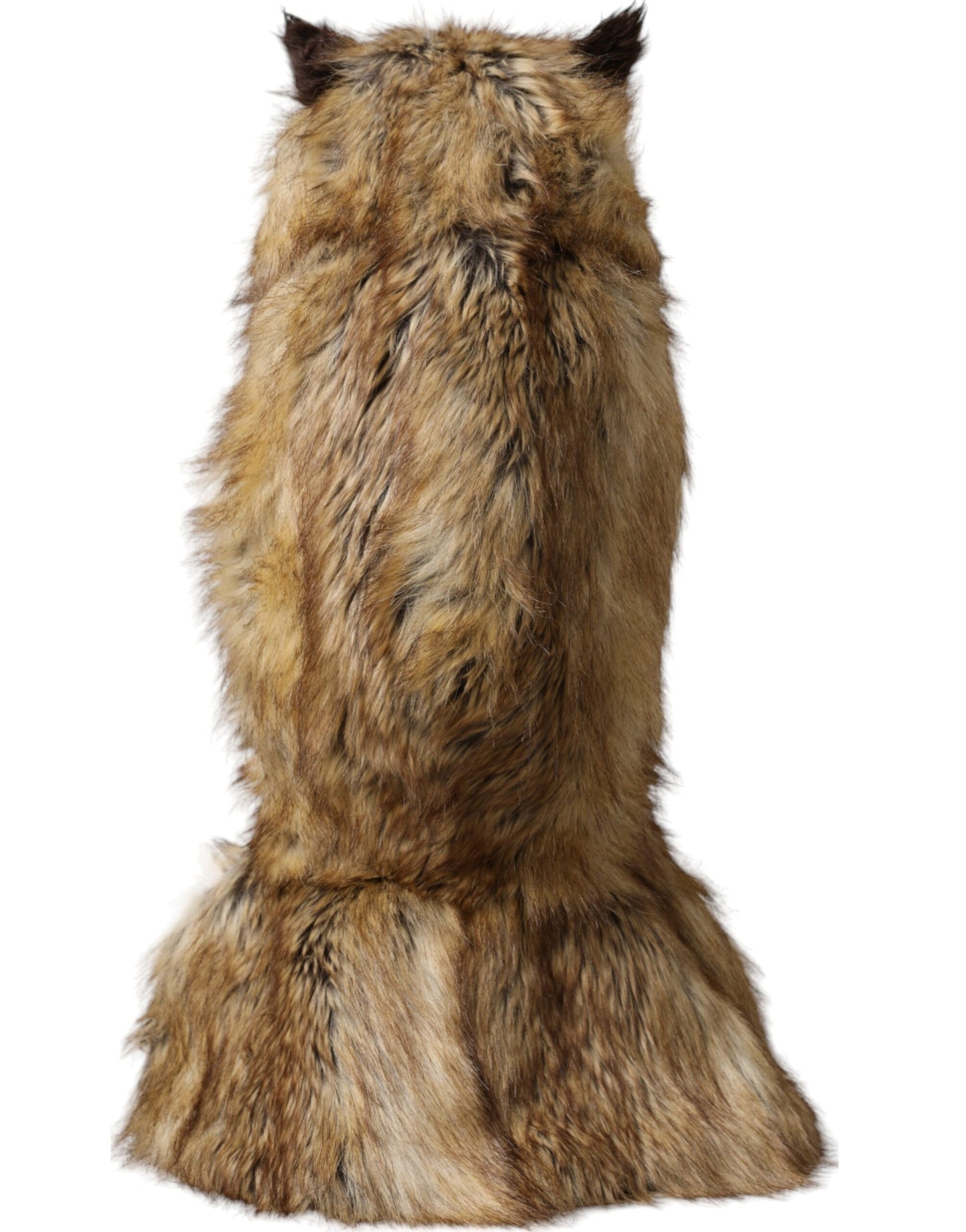 Casquette en fausse fourrure marron Dolce & Gabbana avec motif hibou