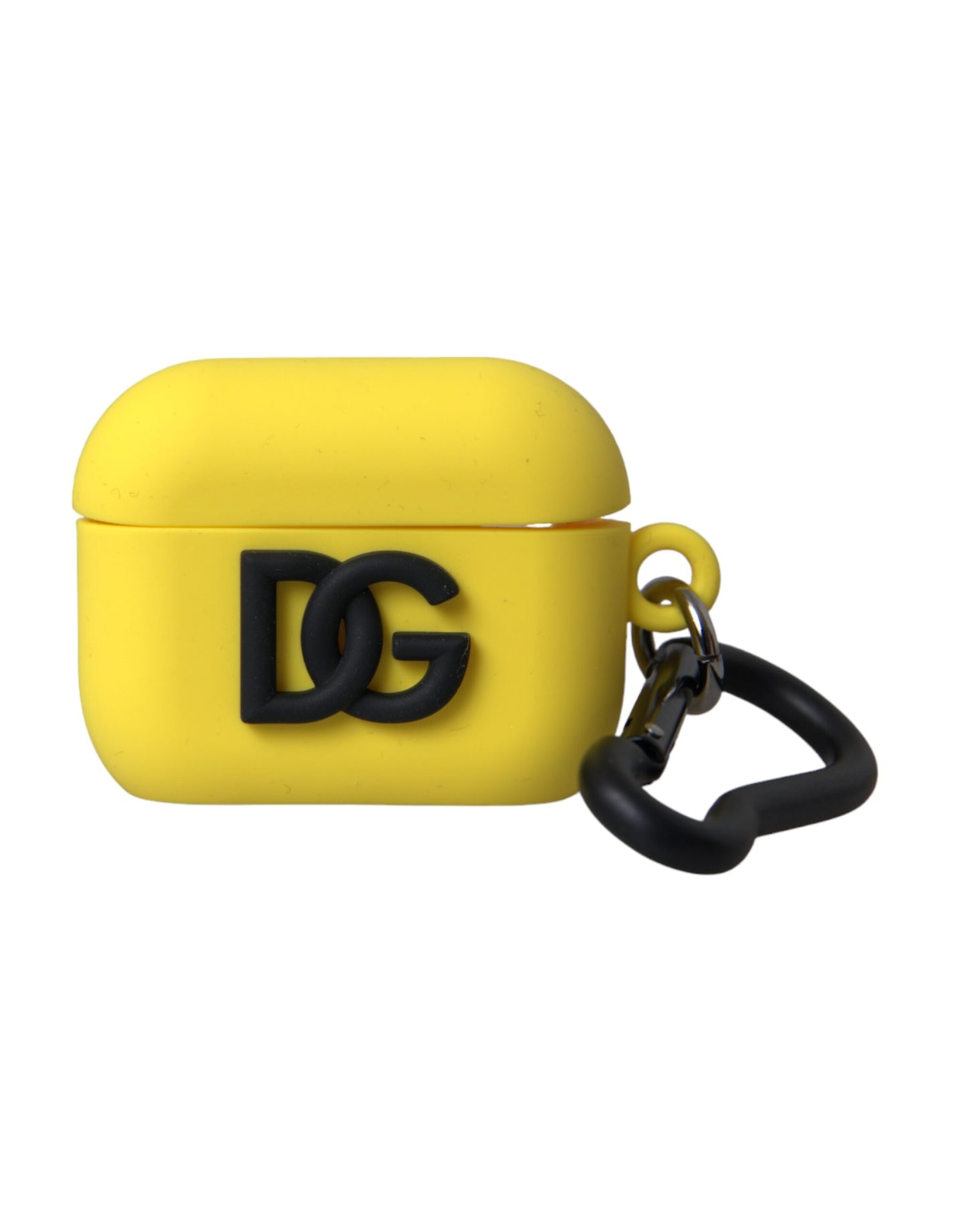 Étui pour Airpods Dolce & Gabbana en silicone jaune avec logo en relief