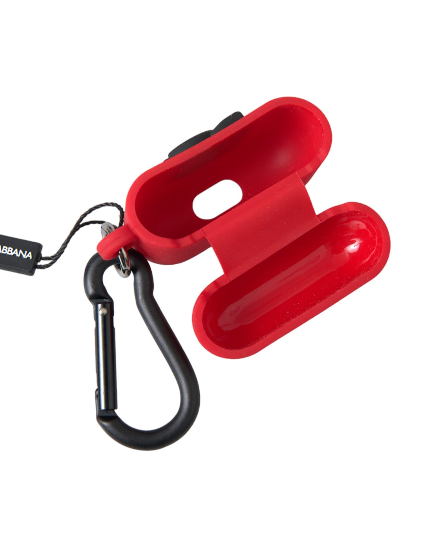 Étui pour Airpods Dolce & Gabbana en caoutchouc de silicone rouge avec logo en relief
