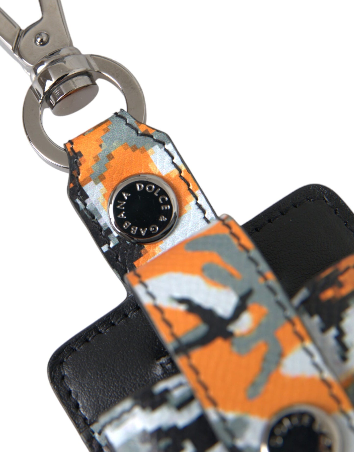 Étui pour Airpods Dolce & Gabbana en cuir et métal à imprimé camouflage multicolore