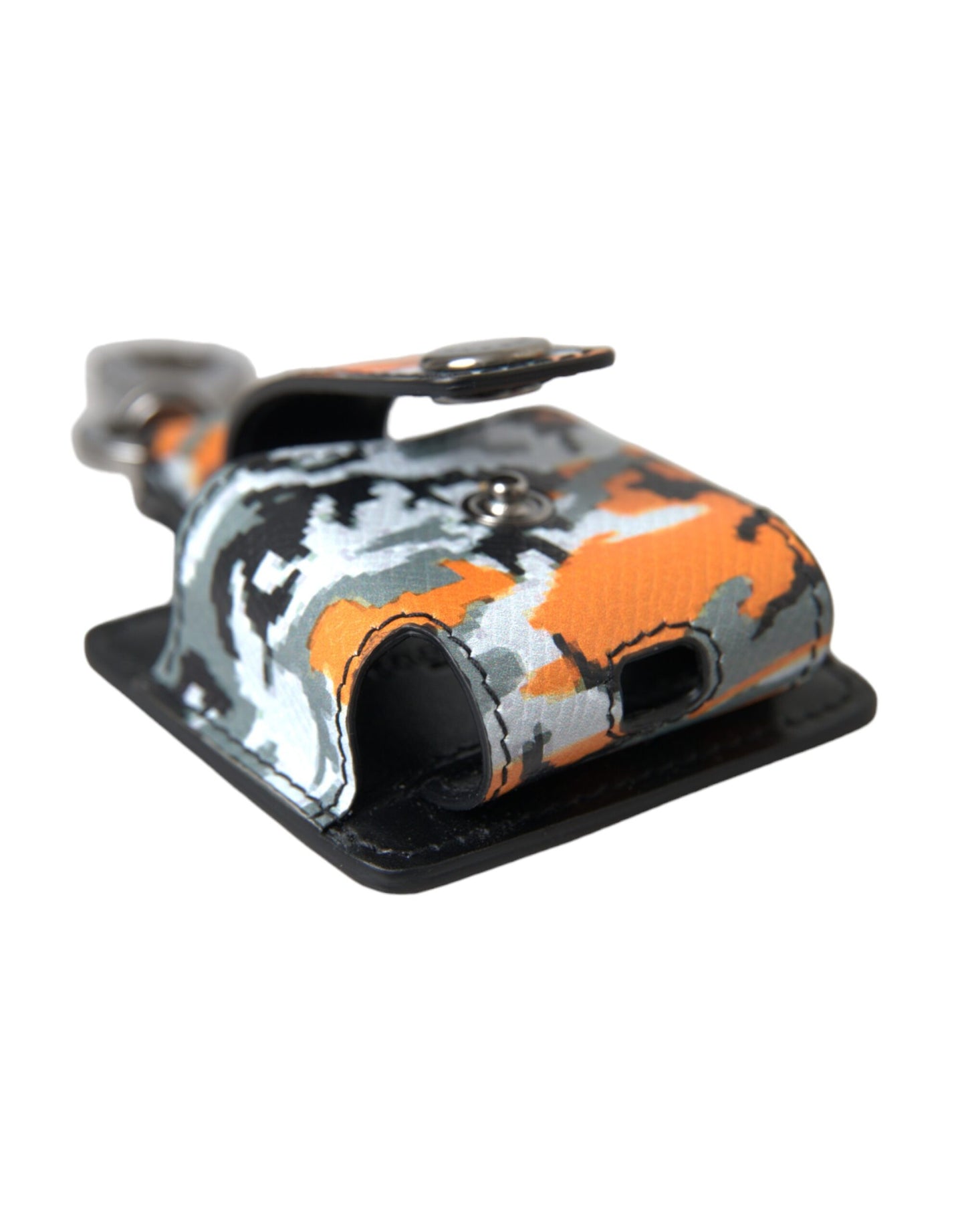 Étui pour Airpods Dolce & Gabbana en cuir et métal à imprimé camouflage multicolore