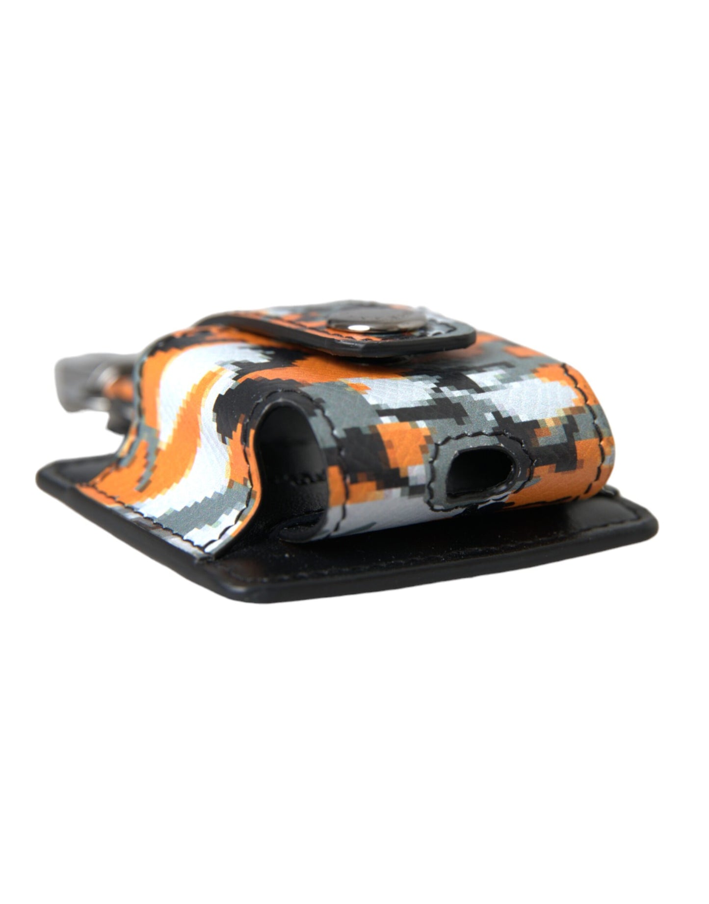Étui pour Airpods Dolce & Gabbana en cuir à imprimé camouflage multicolore avec logo en métal
