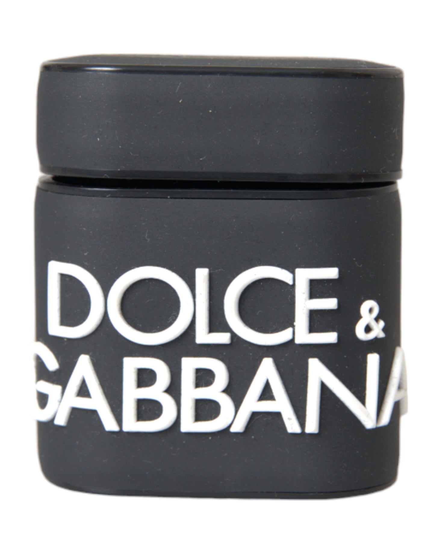 Étui pour Airpods Dolce & Gabbana en silicone noir et blanc avec logo en relief
