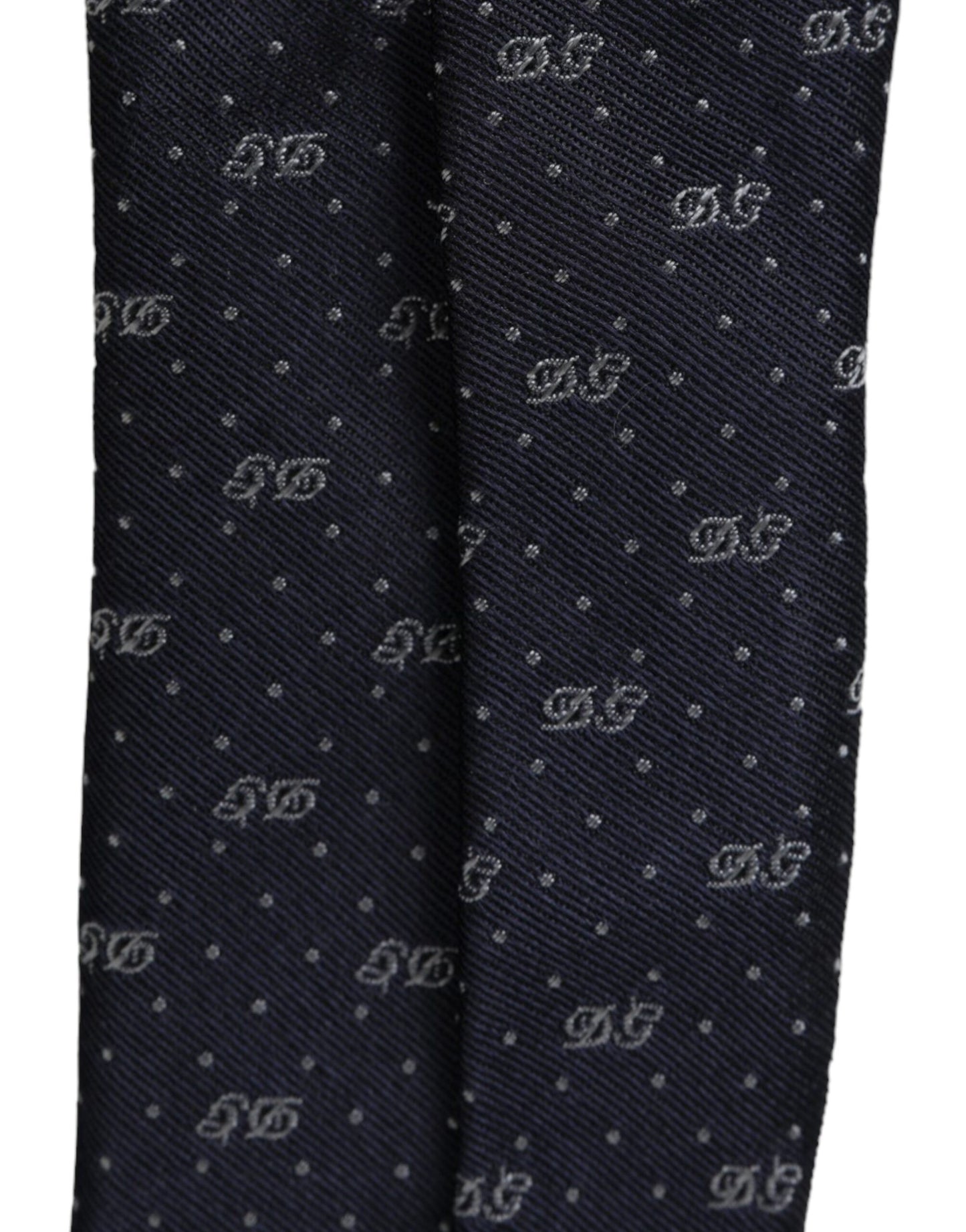 Cravate ajustable Dolce & Gabbana bleue avec logo DG 100 % soie