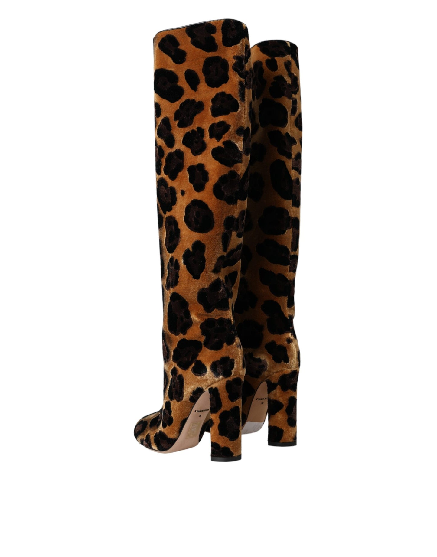 Chaussures Dolce & Gabbana en cuir velours marron girafe