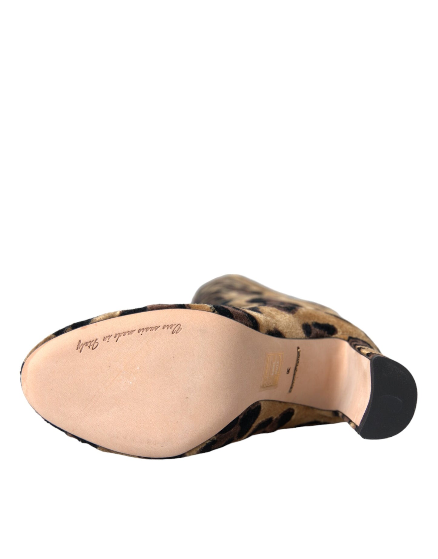 Chaussures Dolce & Gabbana en cuir velours marron girafe