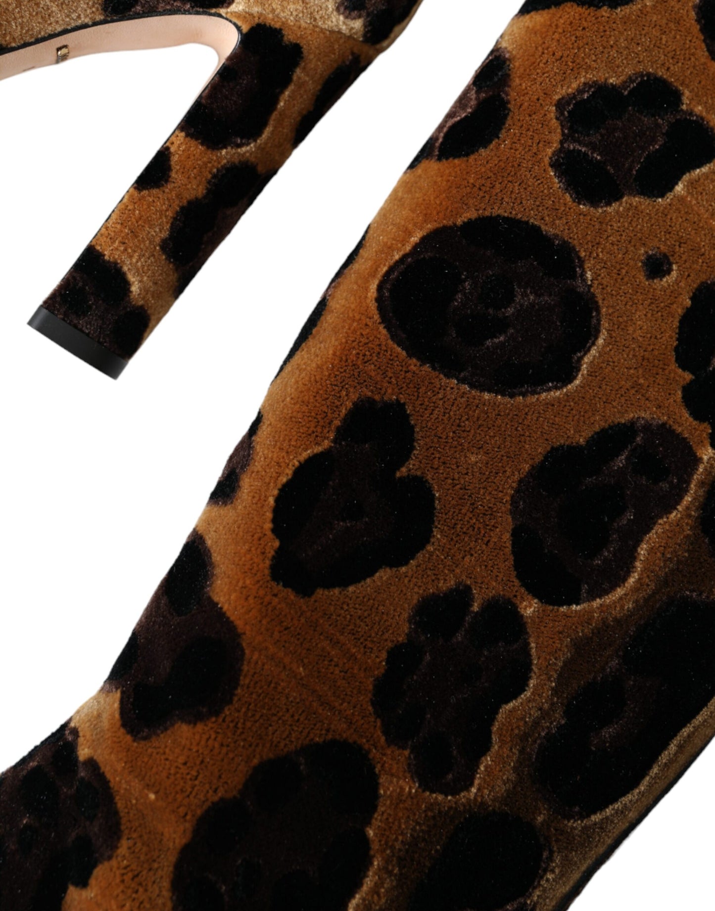 Chaussures Dolce & Gabbana en cuir velours marron girafe