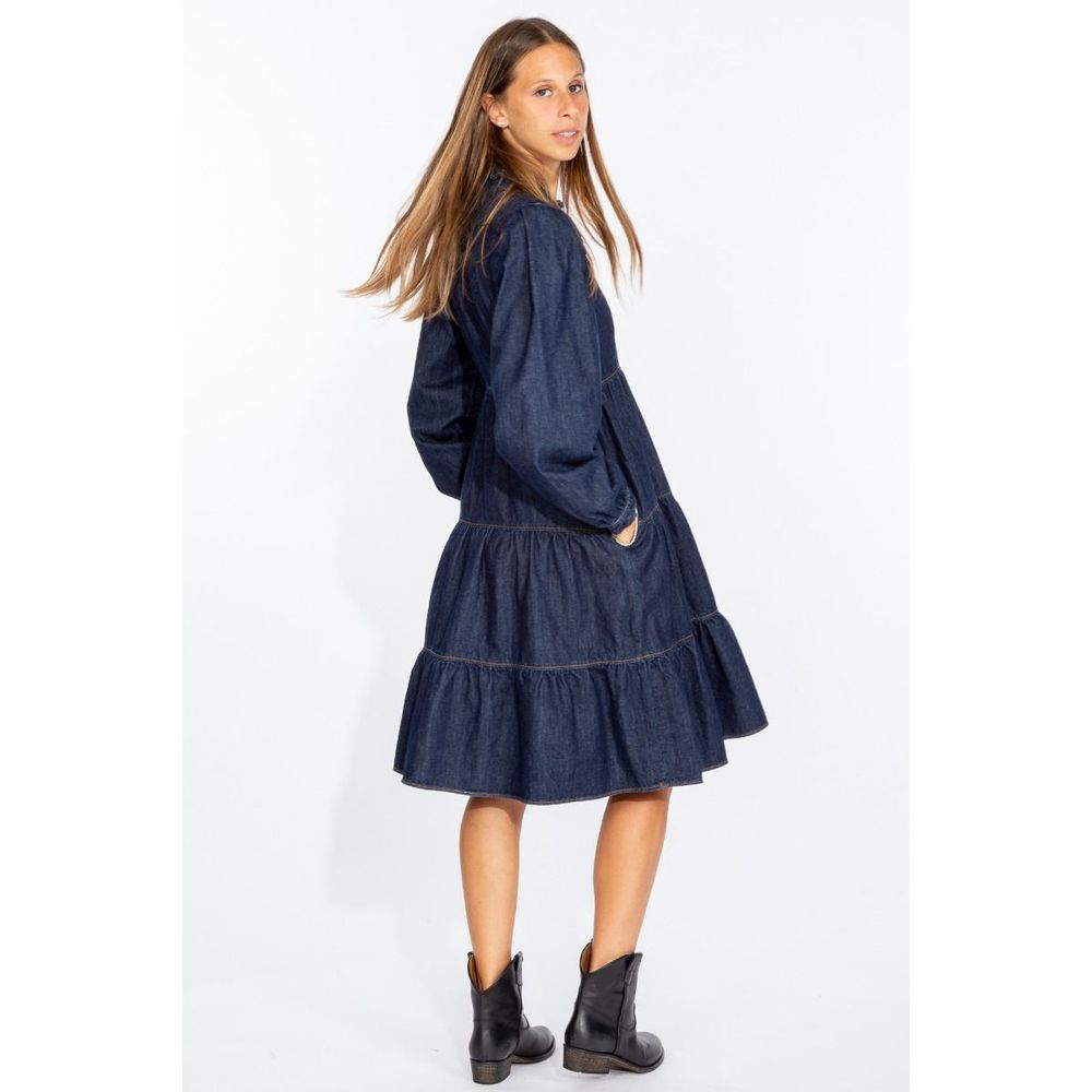 Robe évasée élégante en jean bleu foncé Love Moschino