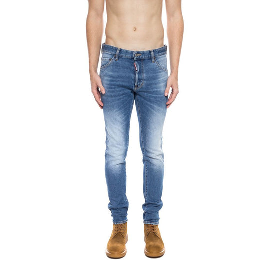 Jean Dsquared² bleu en coton vieilli pour homme