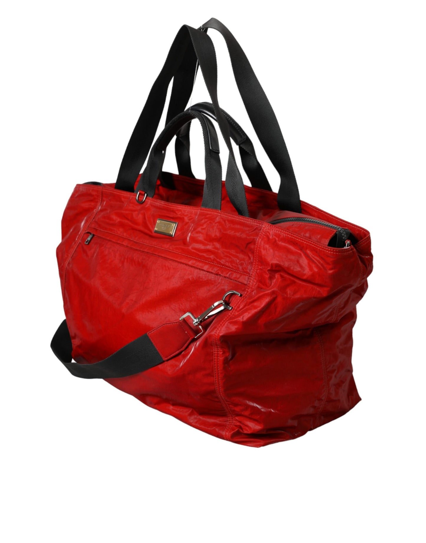 Sac de voyage à bandoulière en nylon rouge Dolce & Gabbana