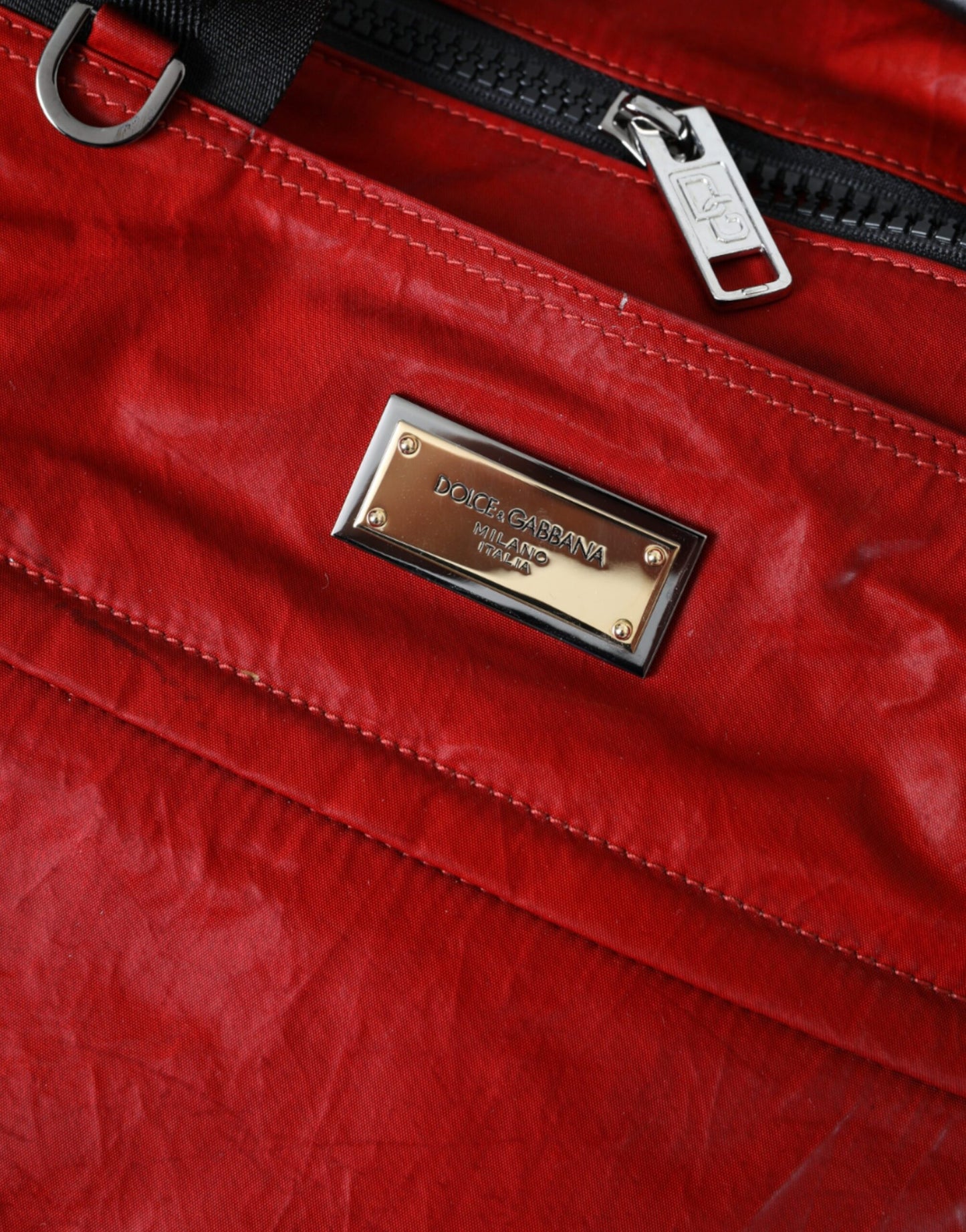 Sac de voyage à bandoulière en nylon rouge Dolce & Gabbana