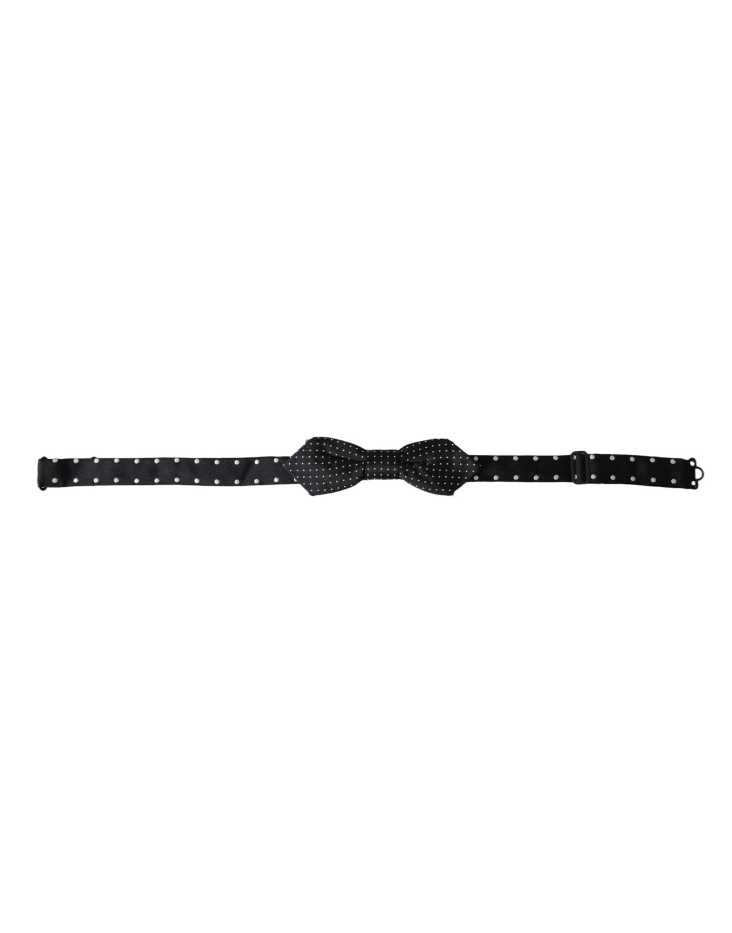 Nœud papillon ajustable en soie noire à pois Dolce & Gabbana pour homme