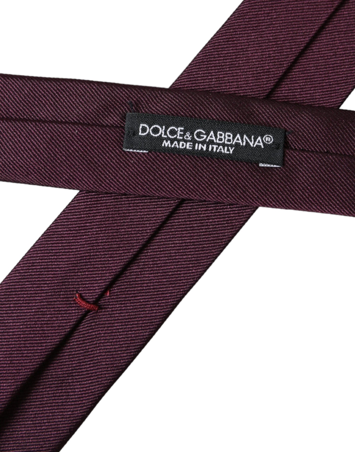 Cravate ajustable pour homme Dolce & Gabbana Bordeaux unie 100 % soie