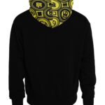 Sweat-shirt à capuche en coton noir avec logo Dolce & Gabbana