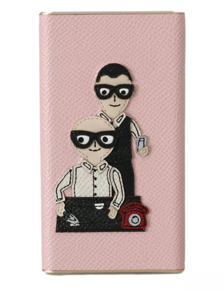 Chargeur USB Dolce & Gabbana en cuir rose #DGFAMILY Power Bank