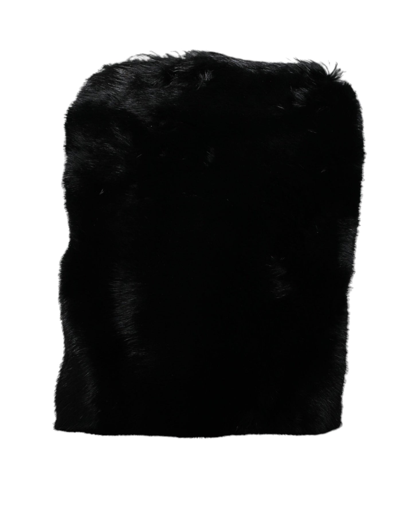 Sac à bandoulière Dolce & Gabbana en fausse fourrure noire avec chaîne argentée