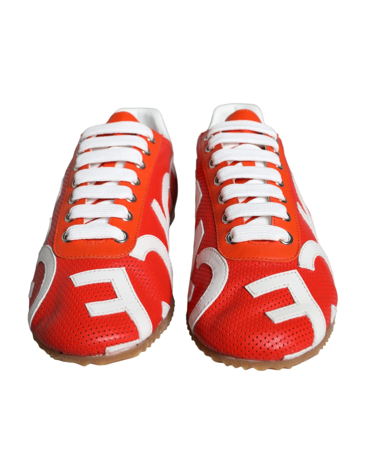 Baskets décontractées Dolce & Gabbana en cuir rouge et blanc avec logo