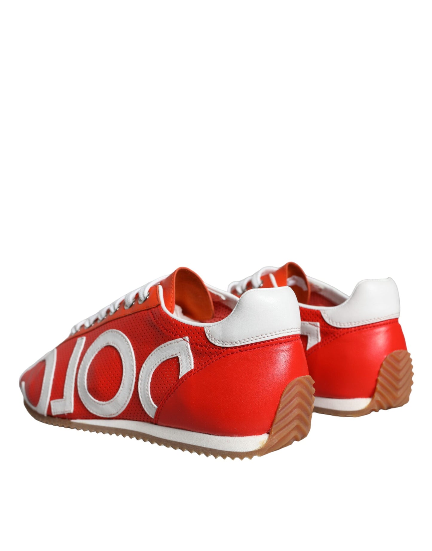 Baskets décontractées Dolce & Gabbana en cuir rouge et blanc avec logo