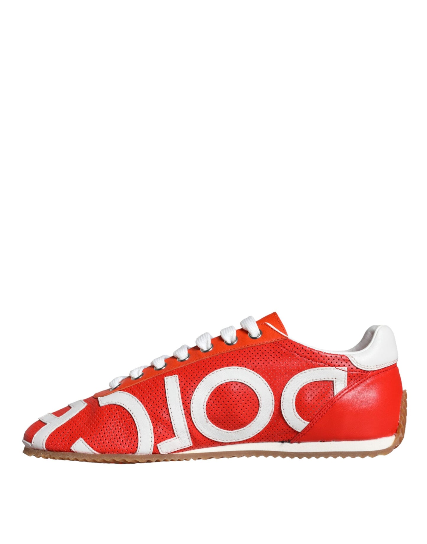 Baskets décontractées Dolce & Gabbana en cuir rouge et blanc avec logo