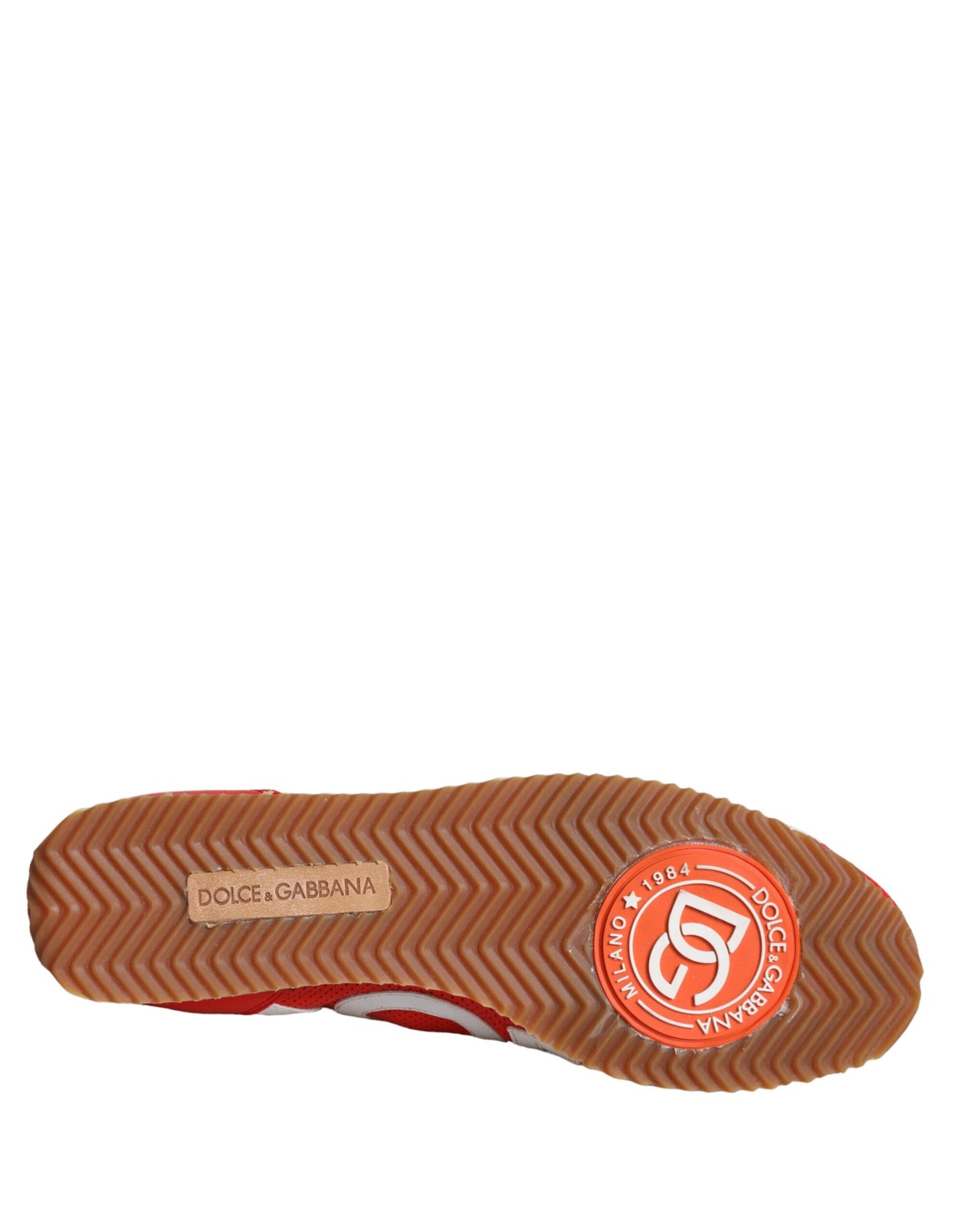 Baskets décontractées Dolce & Gabbana en cuir rouge et blanc avec logo