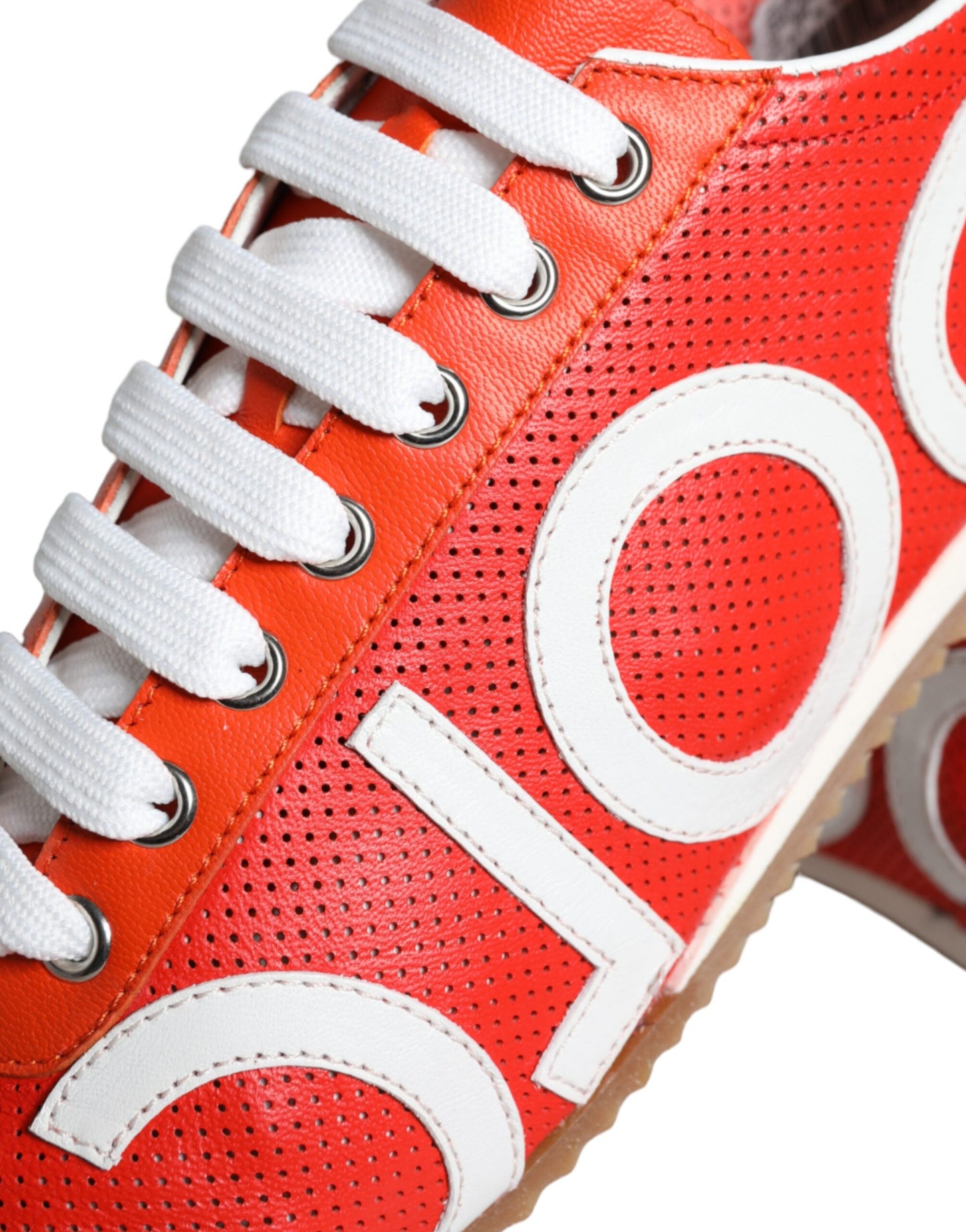 Baskets décontractées Dolce & Gabbana en cuir rouge et blanc avec logo