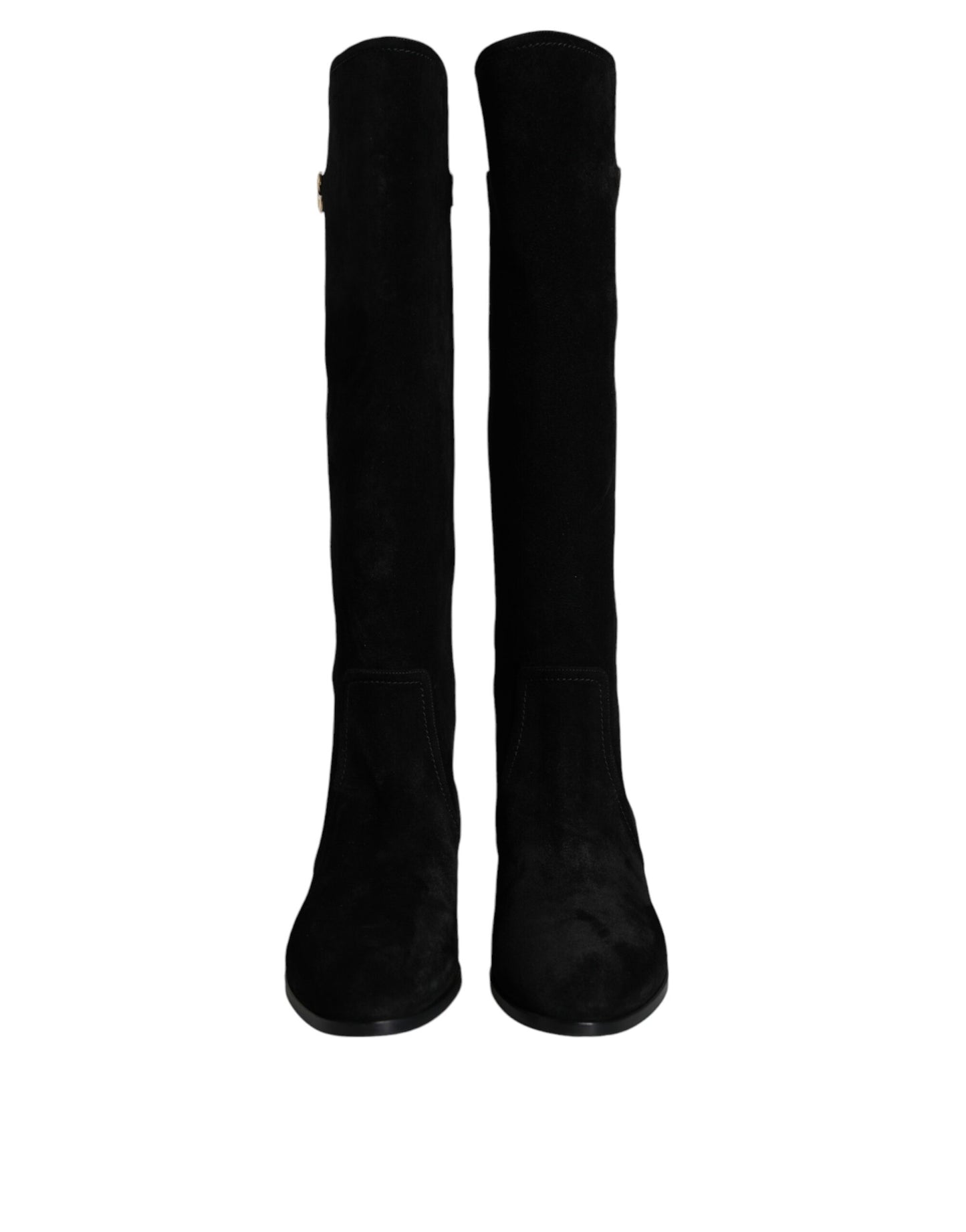 Bottes hautes en daim noir Dolce & Gabbana