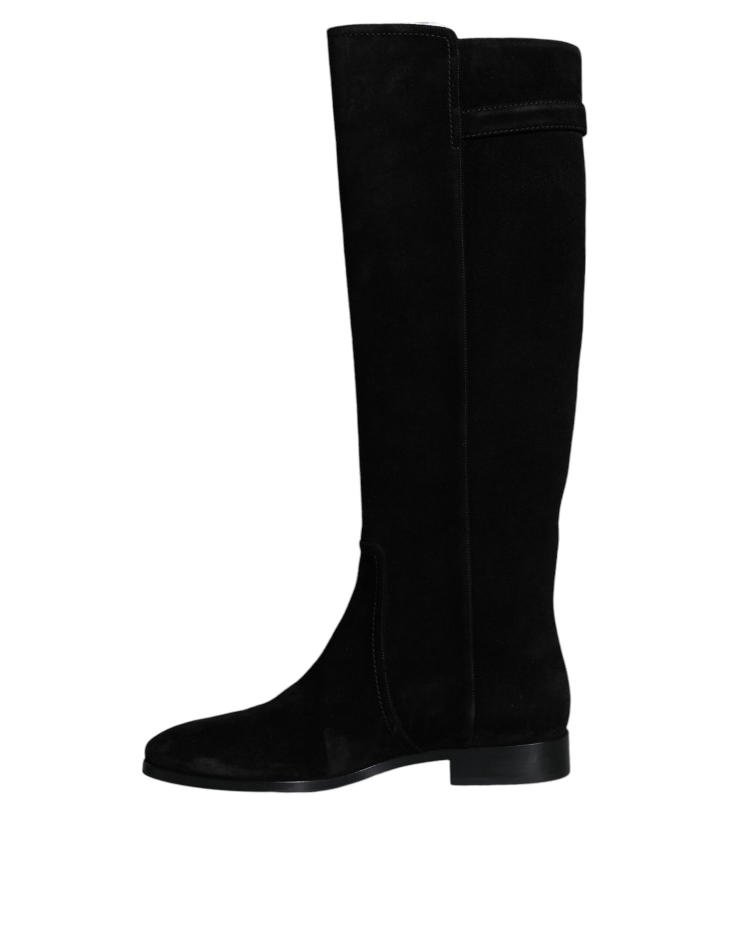 Bottes hautes en daim noir Dolce & Gabbana