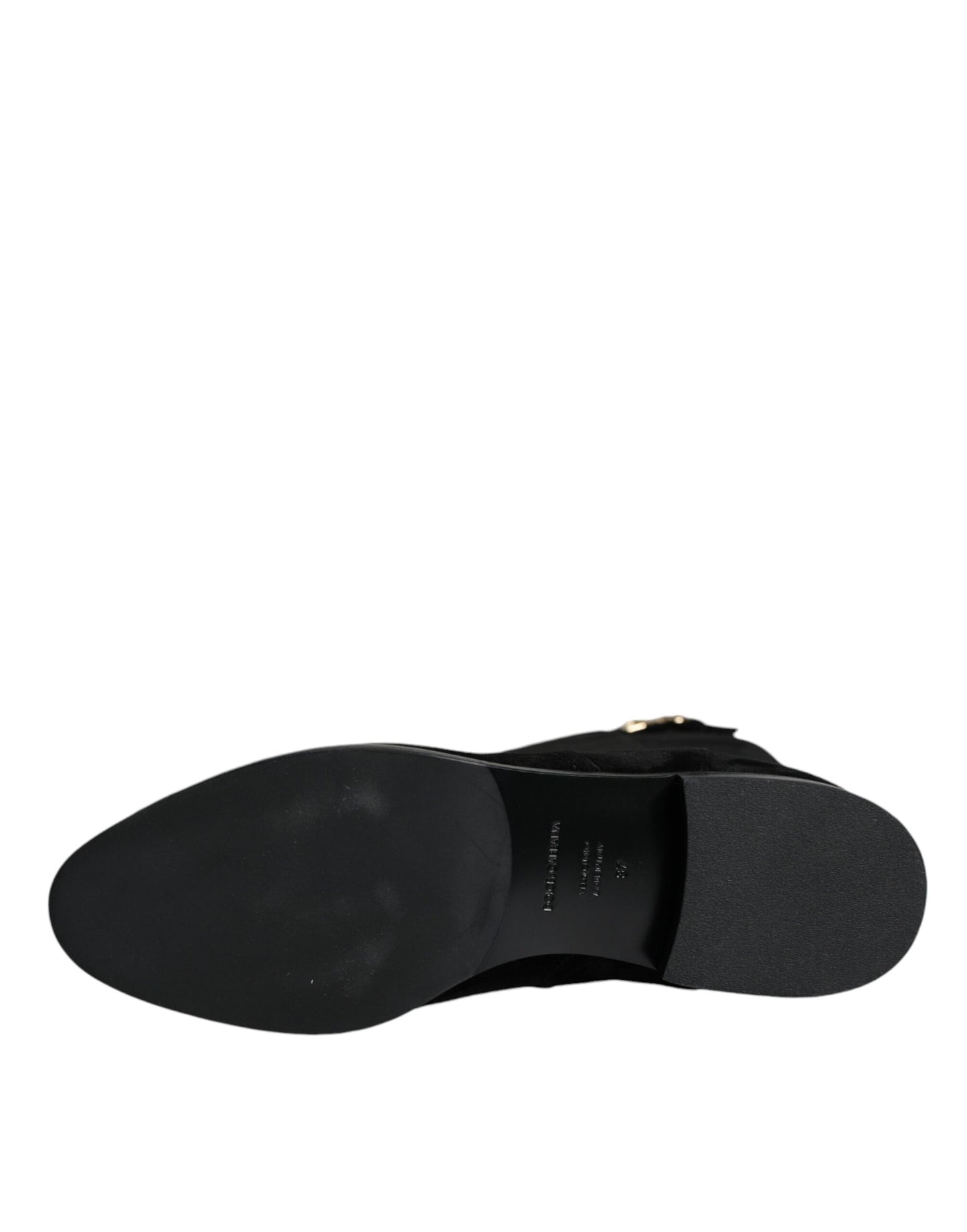Bottes hautes en daim noir Dolce & Gabbana