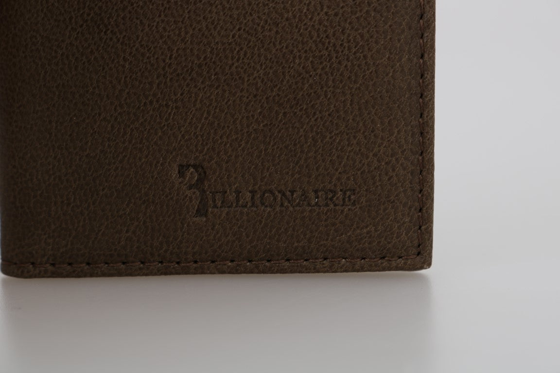 Billionaire Italian Couture – Zweifach-Geldbörse aus braunem Leder