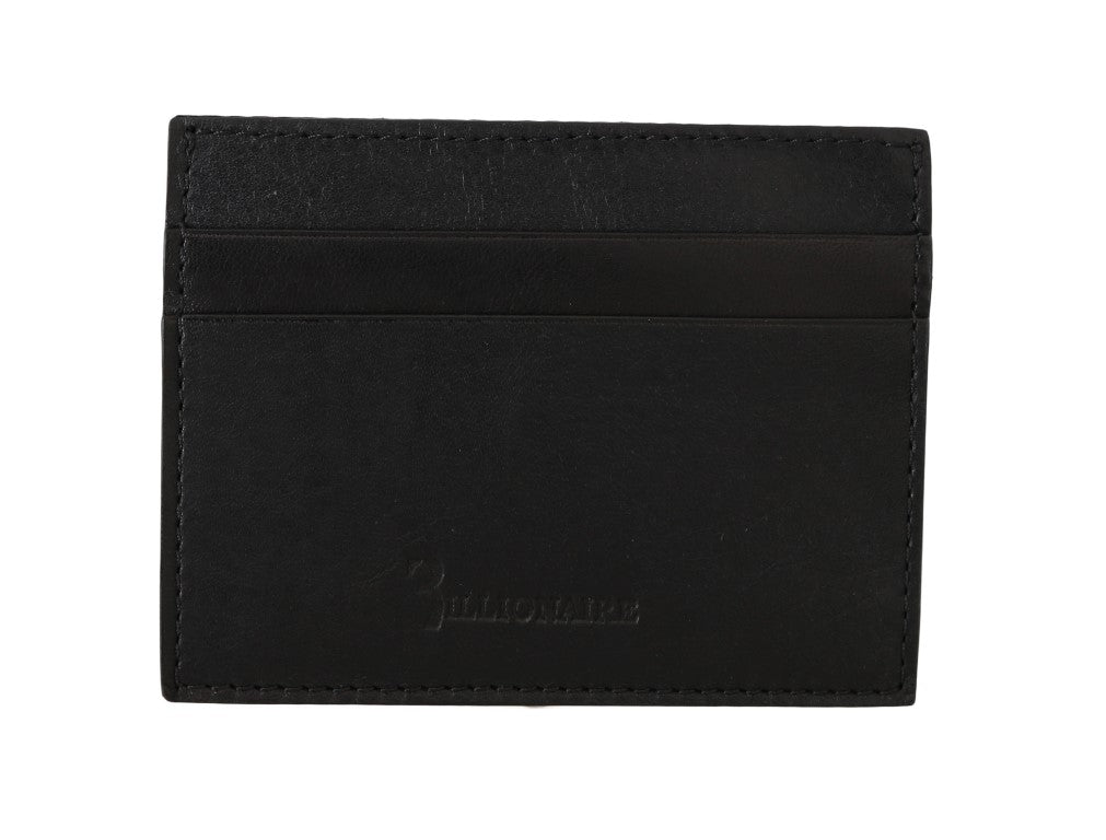 Billionaire Italian Couture – Kartenetui aus schwarzem Leder