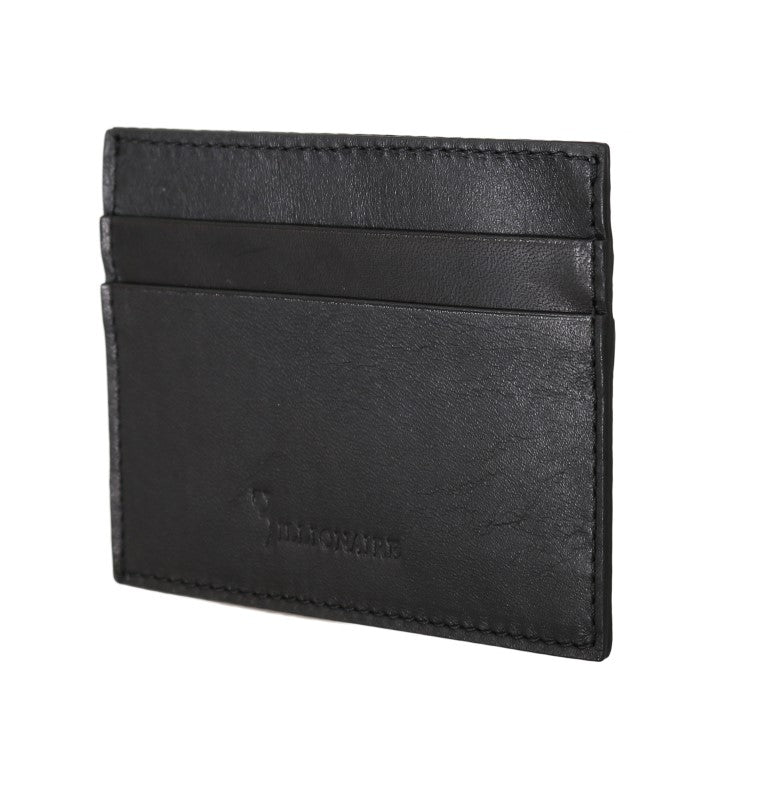 Billionaire Italian Couture – Kartenetui aus schwarzem Leder