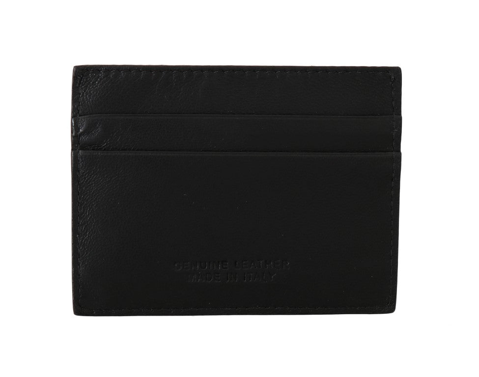 Billionaire Italian Couture – Kartenetui aus schwarzem Leder