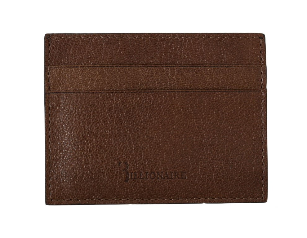 Billionaire Italian Couture – Kartenetui aus braunem Leder