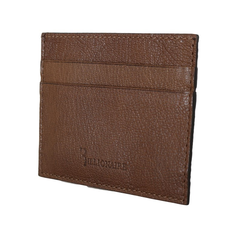 Billionaire Italian Couture – Kartenetui aus braunem Leder
