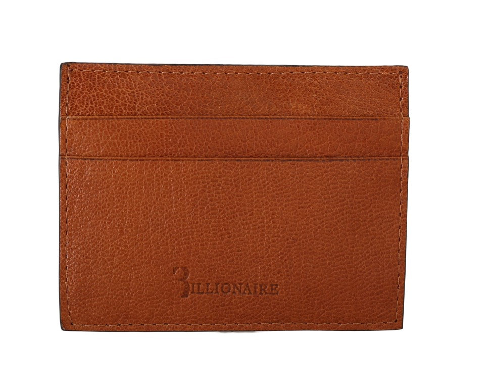 Billionaire Italian Couture – Kartenetui aus braunem Leder